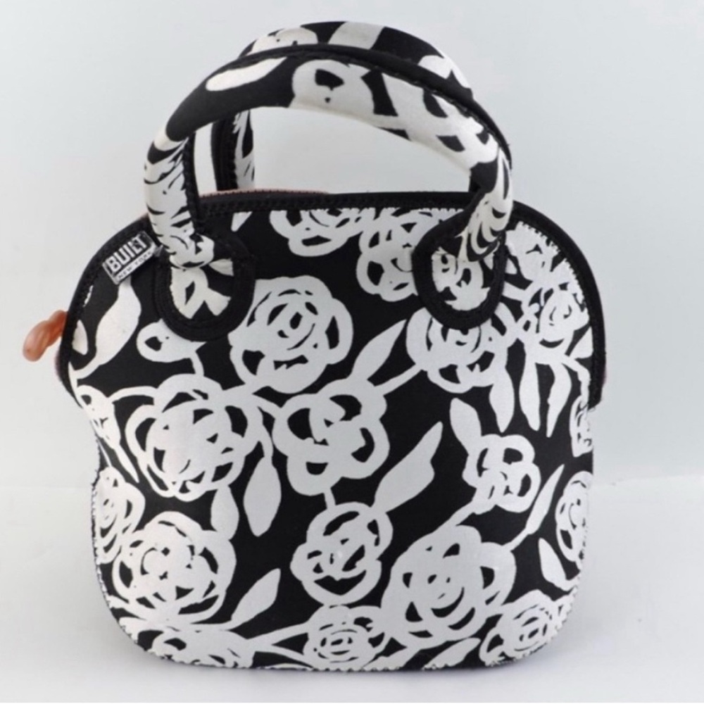 ❤️ Black and White Floral Insulated Neoprene Eco Friendly Tote